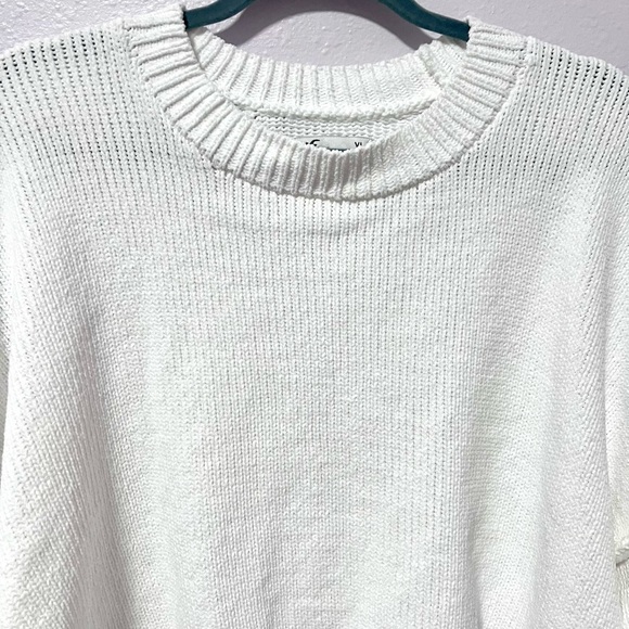 Hollister White Crew Neck Sweater Relaxed Fit XL - Picture 4 of 8